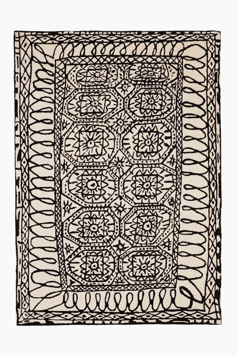 Black on White Estambul Rug - Hand Tufted - 100% New Zealand wool - nanimarquina