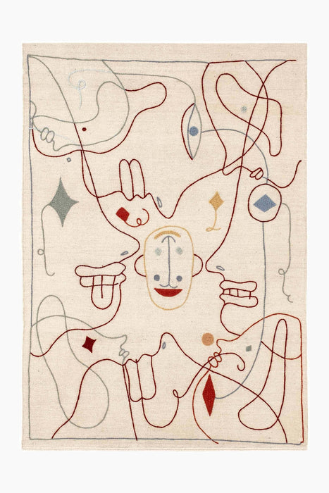 Silhouette Kilim Rug - Hand Loomed - 90% Hand spun Afghan wool + 10% NZ Embroidery - nanimarquina