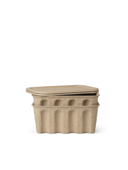 Paper Pulp Box - Set of 2 - Brown