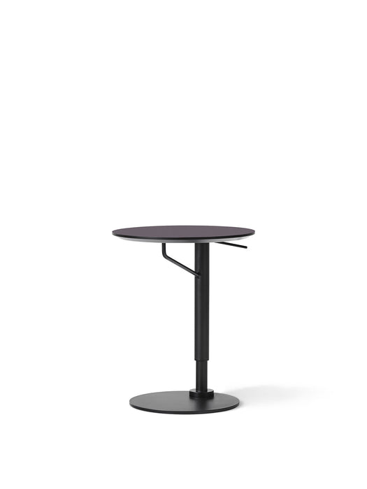 Branch SideTable, Black Base, Linoleum Charcoal Top