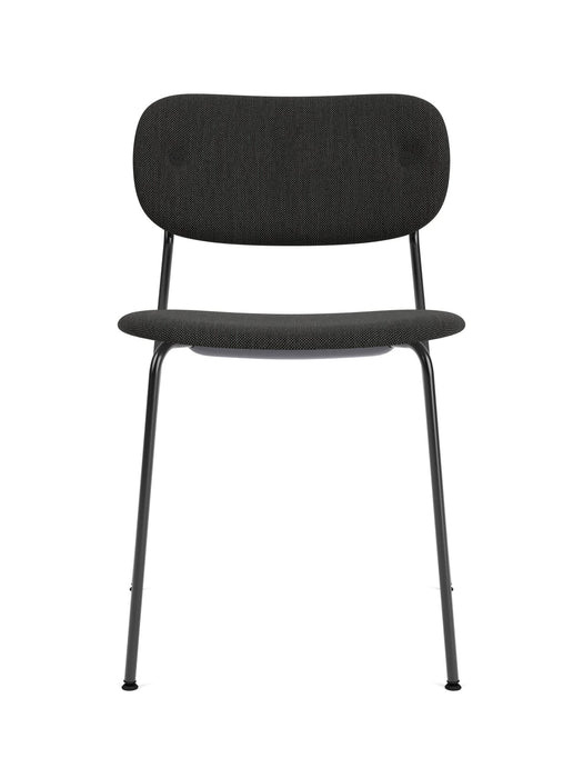 Co Dining Chair, Black Steel Base, Upholstered Seat and Back PC1T, EU/US - CAL117 Foam, 0198 (Black), Re-wool, Re-wool, Kvadrat