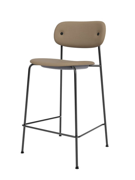 Co Counter Chair, Black Steel Base, Seat height 68,5 cm, Upholstered Seat And Back, PC0L, EU/US - CAL117 Foam, 1611 (Stone), Sierra, Sierra, Camo