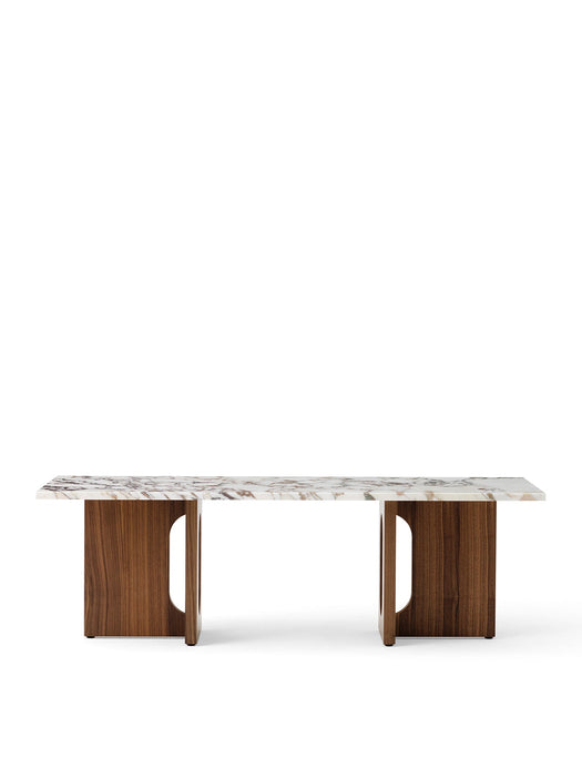 Androgyne Lounge Table, 120x45, Walnut/Calacatta Viola