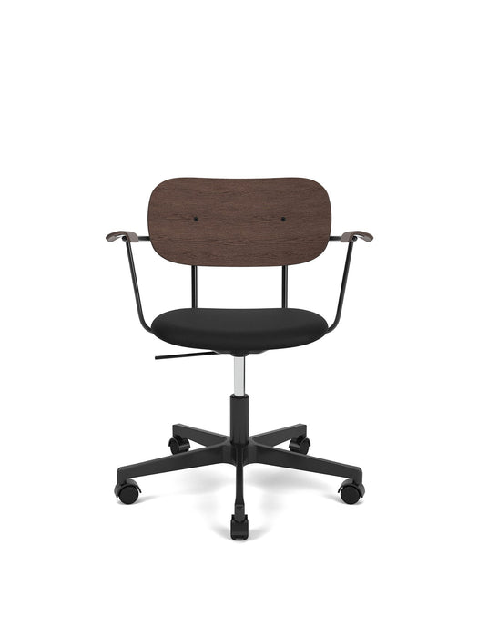 Co Task Chair w/Armrest, Star Base w/Casters, Black Aluminium, Seat Upholstered With PC0L, Oak Back And Arms, Hard Floor, Dark St. Oak, EU/US - CAL117, 1001 (Black), Sierra, Sierra, Camo