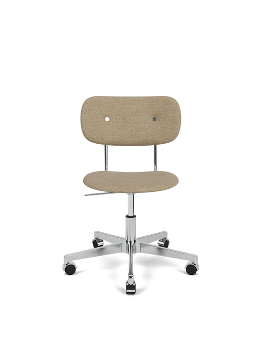 Co Task Chair, Star Base w/Casters, Polished Aluminium, Seat and Back Upholstered With PC0T, Soft Floor, EU/US - CAL117, 02 (Beige), Audo Bouclé, Audo Bouclé, Audo