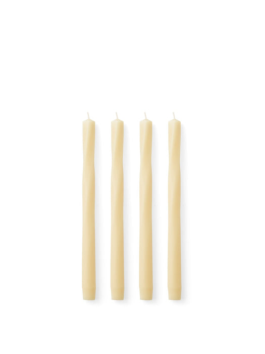 Twist Tapered Candle,  H30, Ivory, Set of 4 pcs