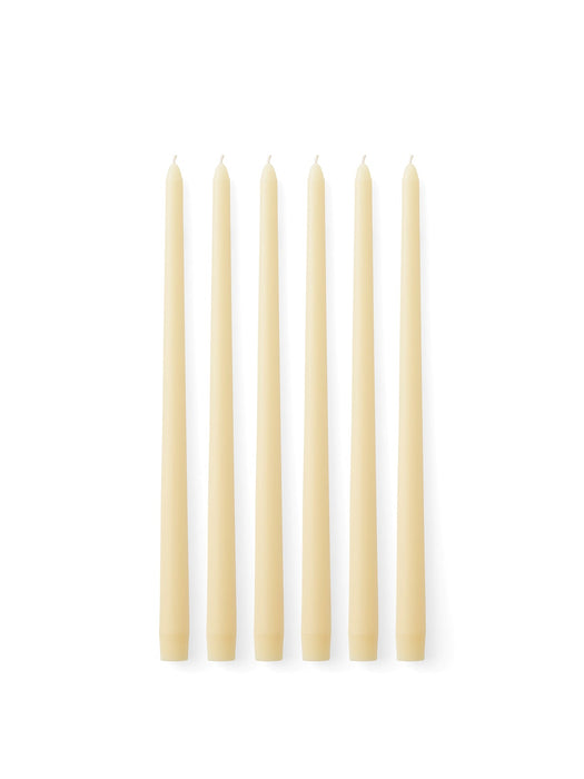 Spire Smooth Tapered Candle, H38, Ivory, Set of 6 pcs