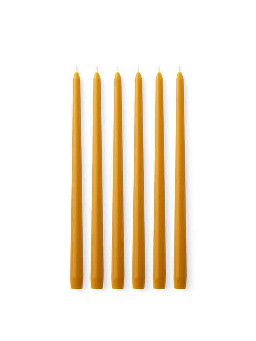 Spire Smooth Tapered Candle, H38, Ochre, Set of 6 pcs