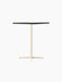 Angled view of the Nook Counter Table with a dark rectangular top and a contrasting ivory pedestal base.