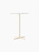 Front view of the Nook Bar Table, featuring a rectangular white marble top on a sleek ivory powder-coated steel base.