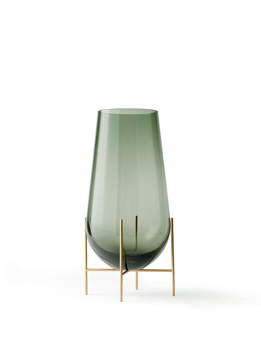Echasse Vase, S, Smoke/Brushed Brass
