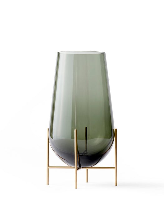 Echasse Vase, M, Smoke/Brushed Brass