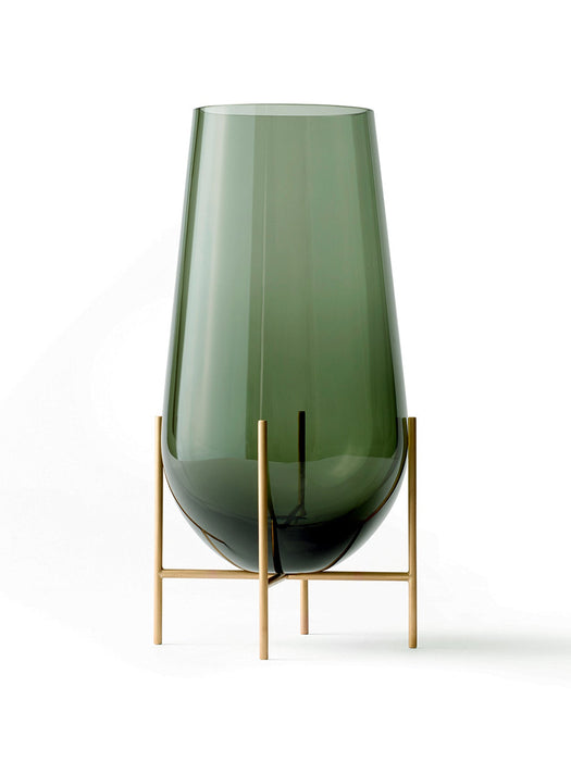 Echasse Vase, L, Smoke/Brushed Brass