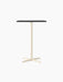 Front view of the Nook Bar Table, featuring a rectangular dark tabletop and a single pedestal ivory base with four legs.