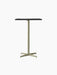 Front view of the Nook Bar Table with a charcoal linoleum rectangular top and an olive powder-coated steel pedestal base.