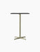 Front view of Nook Bar Table with a rectangular charcoal linoleum top and an olive powder-coated steel base with four legs.