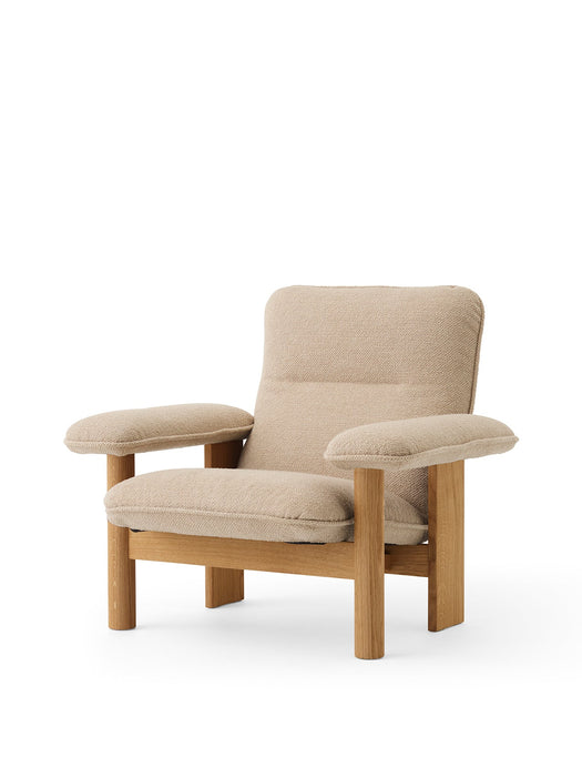 Brasilia Lounge Chair, Solid Natural Oak Base, PC0T, EU/US - CAL117 Foam, 02 (Beige), Audo Bouclé, Audo Bouclé, Audo