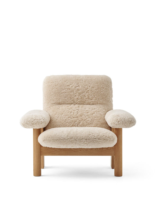 Brasilia Lounge Chair, Solid Natural Oak base, PC3L, EU/US - CAL117 Foam, Sheepskin Curly (Nature), Sheepskin Curly, Nevotex