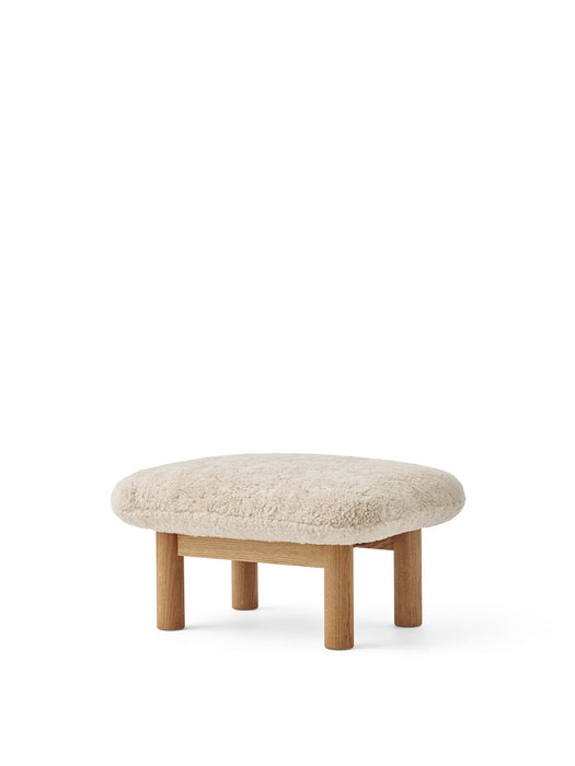 Brasilia Ottoman, Solid Natural Oak Base, PC3L, EU/US - CAL117 Foam, Sheepskin Curly (Nature), Sheepskin Curly, Nevotex