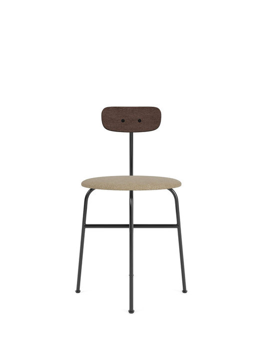 Afteroom Dining Chair, Black Steel Base, Veneer Back, Seat Upholstered With PC0T, Dark Stained Oak, EU/US - CAL117 Foam, 02 (Beige), Audo Bouclé, Audo Bouclé, Audo