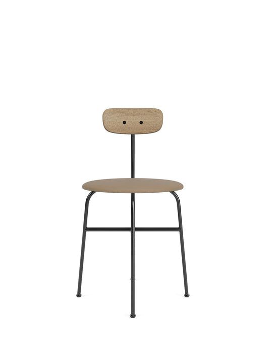 Afteroom Dining Chair, Black Steel Base, Veneer Back, Seat Upholstered With PC0L, Natural Oak, EU/US - CAL117 Foam, 1611 (Stone), Sierra, Sierra, Camo