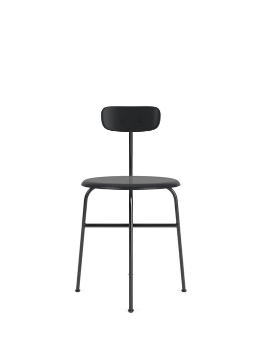 Afteroom Dining Chair, Black Steel Base, Black Painted Ash Seat, Black Painted Ash Back