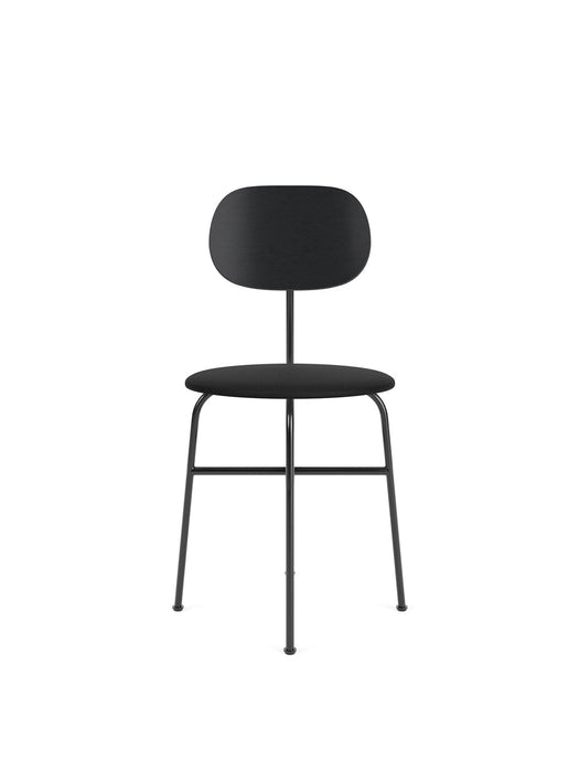 Afteroom Dining Chair Plus, Black Steel Base, Veneer Back, Seat Upholstered With PC0L, Black Painted Ash, EU/US - CAL117 Foam, 1001 (Black), Sierra, Sierra, Camo