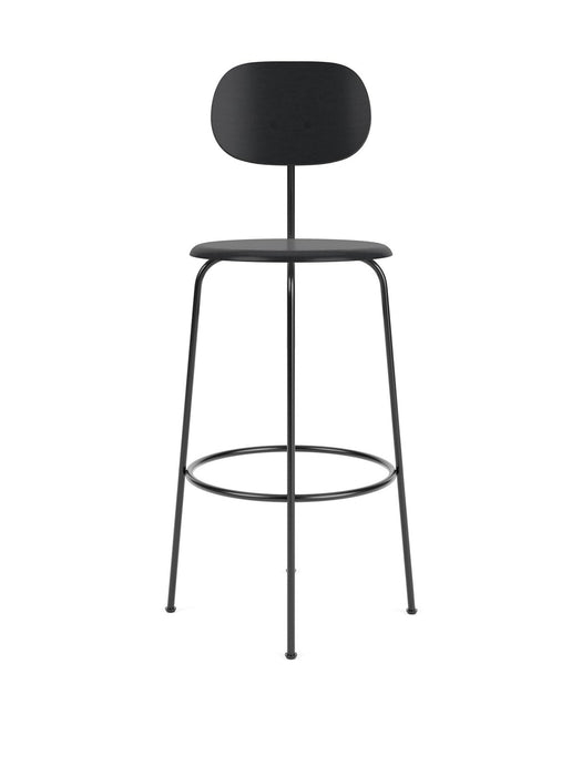 Afteroom Bar Chair Plus, Black Steel Base, Black Painted Ash Seat, Black Painted Ash Back