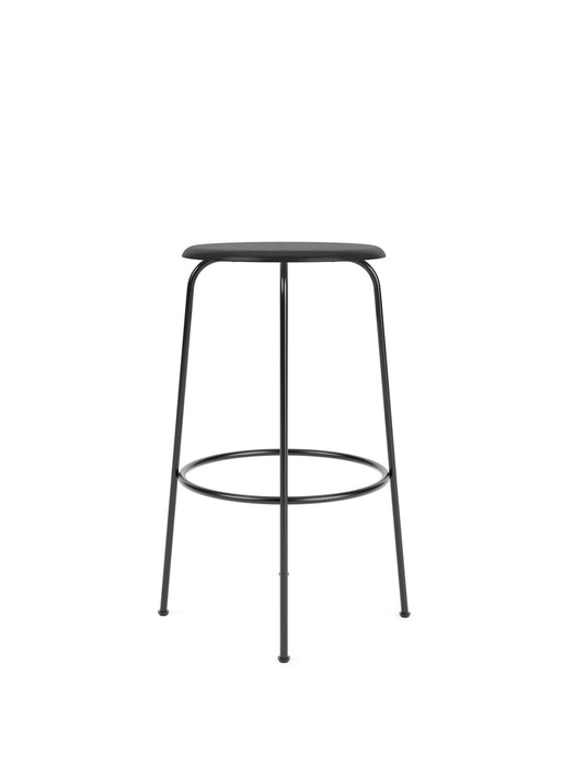 Afteroom Bar Stool, Black Steel Base, Black Painted Ash Seat