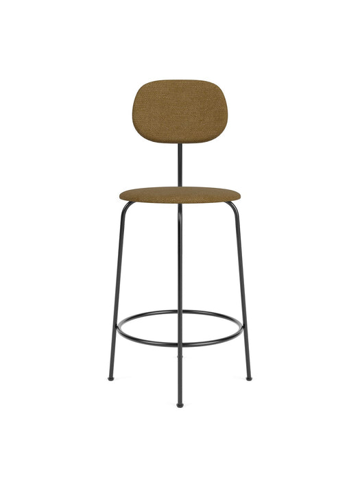 Afteroom Counter Chair Plus, Steel Base, Seat Height 63,5 cm, Upholstered Seat and Back PC0T, Black Base, EU/US - CAL117 Foam, 06 (Gold), Audo Bouclé, Audo Bouclé, Audo