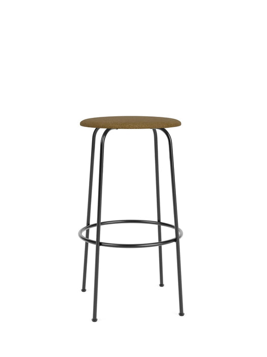 Afteroom Bar Stool, Steel Base, Seat Height 75 cm, Upholstered Seat PC0T, Black Base, EU/US - CAL117 Foam, 06 (Gold), Audo Bouclé, Audo Bouclé, Audo