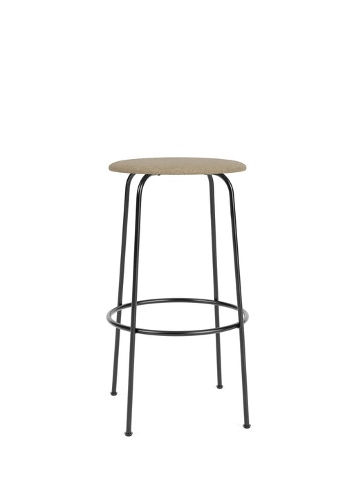 Afteroom Bar Stool, Steel Base, Seat Height 75 cm, Upholstered Seat PC0T, Black Base, EU/US - CAL117 Foam, 02 (Beige), Audo Bouclé, Audo Bouclé, Audo