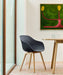 AAC222 Chair Black water-based lacquered oak base Standard glider - HAY