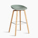 AAS32 Bar stool High Black water-based lacquered oak veneer 4 leg base Black powder coated steel footrest H75 Standard glider - HAY