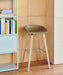 AAS32 Bar Stool Low Water-based lacquered walnut veneer 4 leg base Stainless steel footrest H65 Standard glider - HAY
