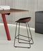 AAS38 Bar Stool Low White powder coated steel Sled base H65 Standard glider - HAY