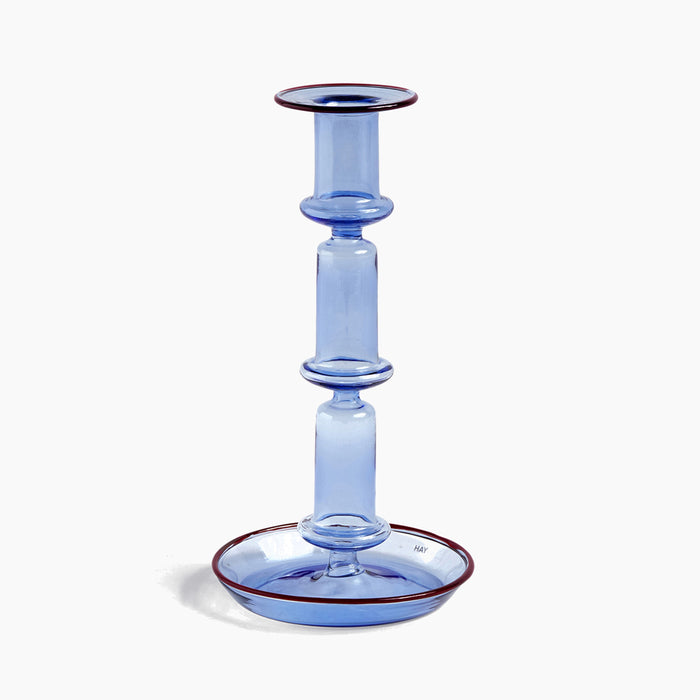 Light blue with red rim