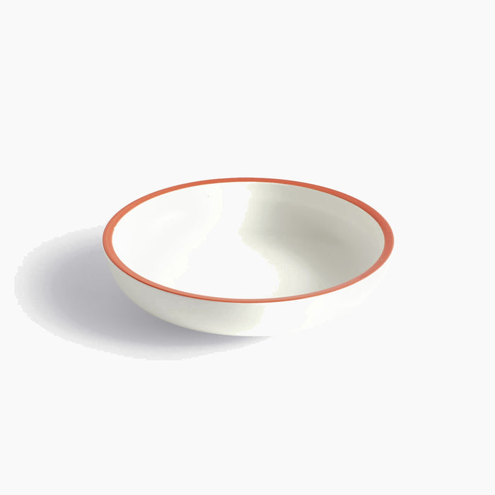 White with red rim