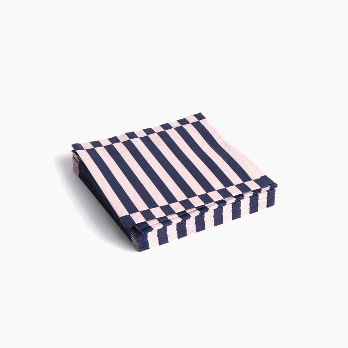 Light pink and dark blue pillar stripe