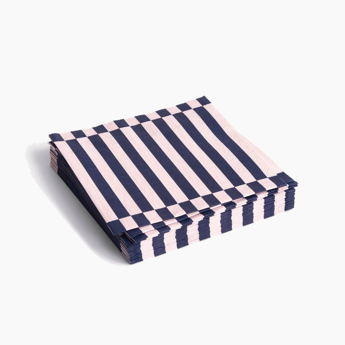 Light pink and dark blue pillar stripe