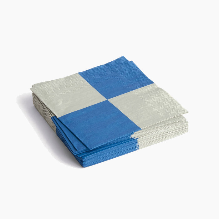 Grey and blue L check