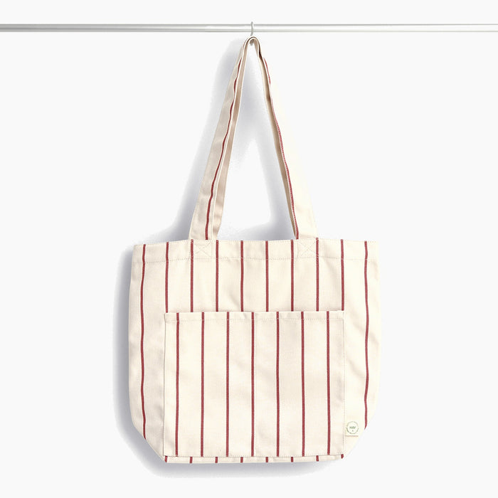 Beige with red stripe