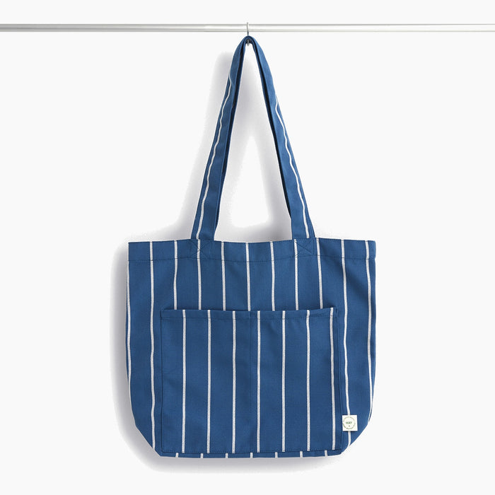 Blue with beige stripe