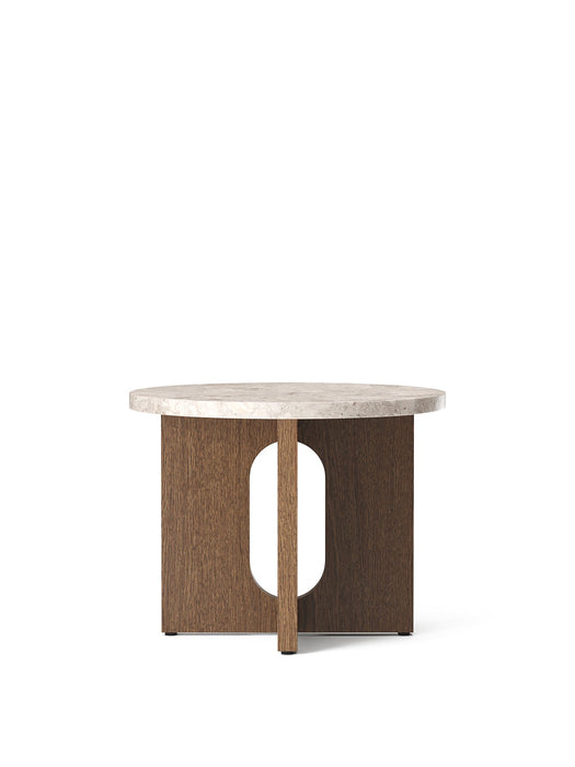 Androgyne, Side Table, Ø50, Dark Stained Oak Base, Kunis Breccia Tabletop