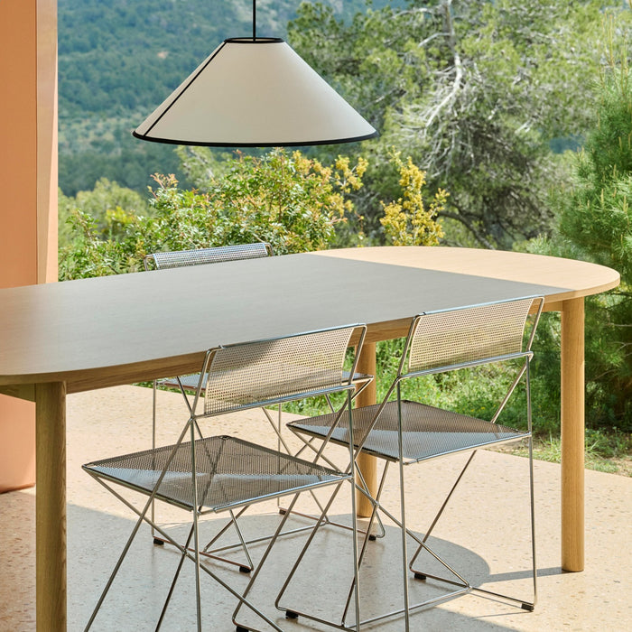 Annex Table Oblong Water-based lacquered oak legs Anodized aluminium apron Adjustable gliders - HAY
