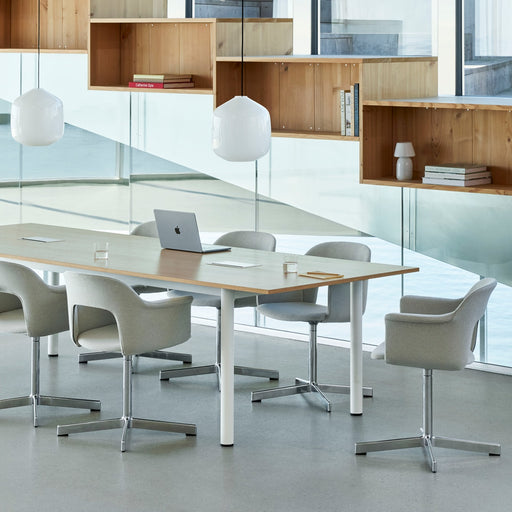 Annex Table Overhang Anodized aluminium legs Anodized aluminium apron Adjustable gliders - HAY