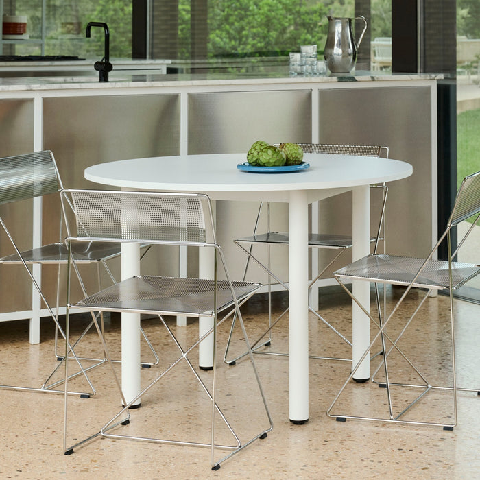 Annex Table Round Barn red powder coated aluminium legs Barn red powder coated aluminium apron Adjustable gliders - HAY