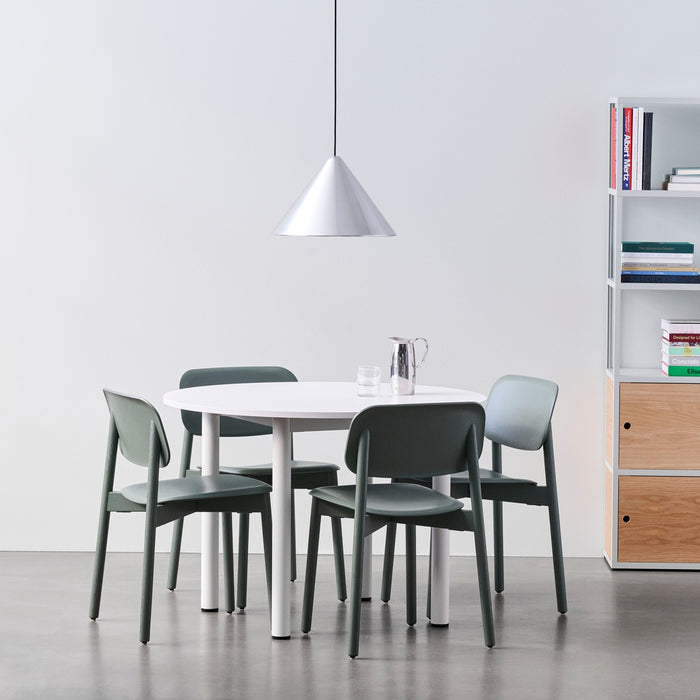 Annex Table Round Charcoal powder coated aluminium legs Charcoal powder coated aluminium apron Adjustable gliders - HAY