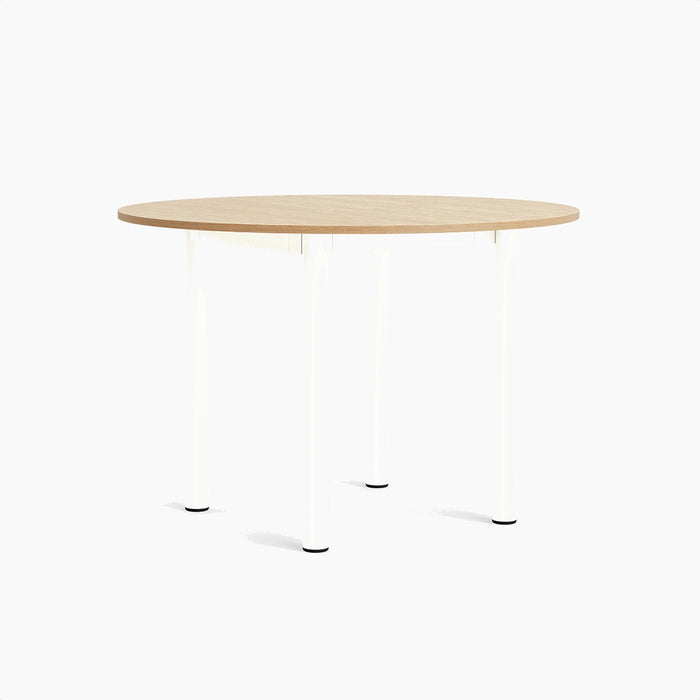 Annex Table Round Black water-based lacquered oak legs Black water-based lacquered oak apron Adjustable gliders - HAY