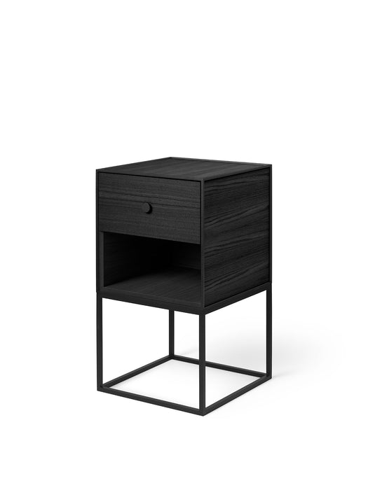Frame Sideboard 35, black stained ash, with 1 drawer